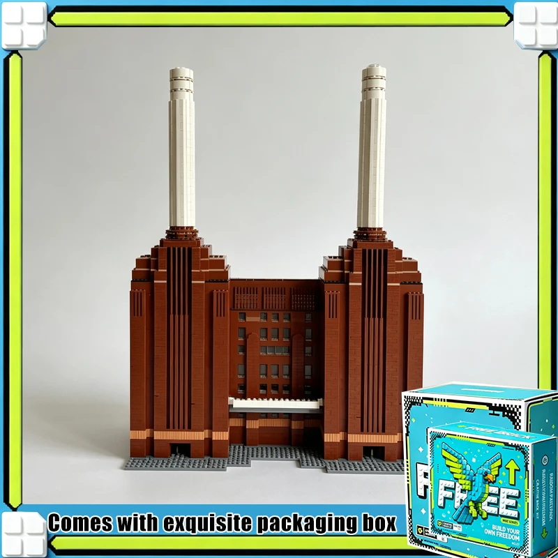 5405PCS London Power Station Landmark MOC Model Custom Building Blocks Architecture DIY Assembly Model Toy Collection Display