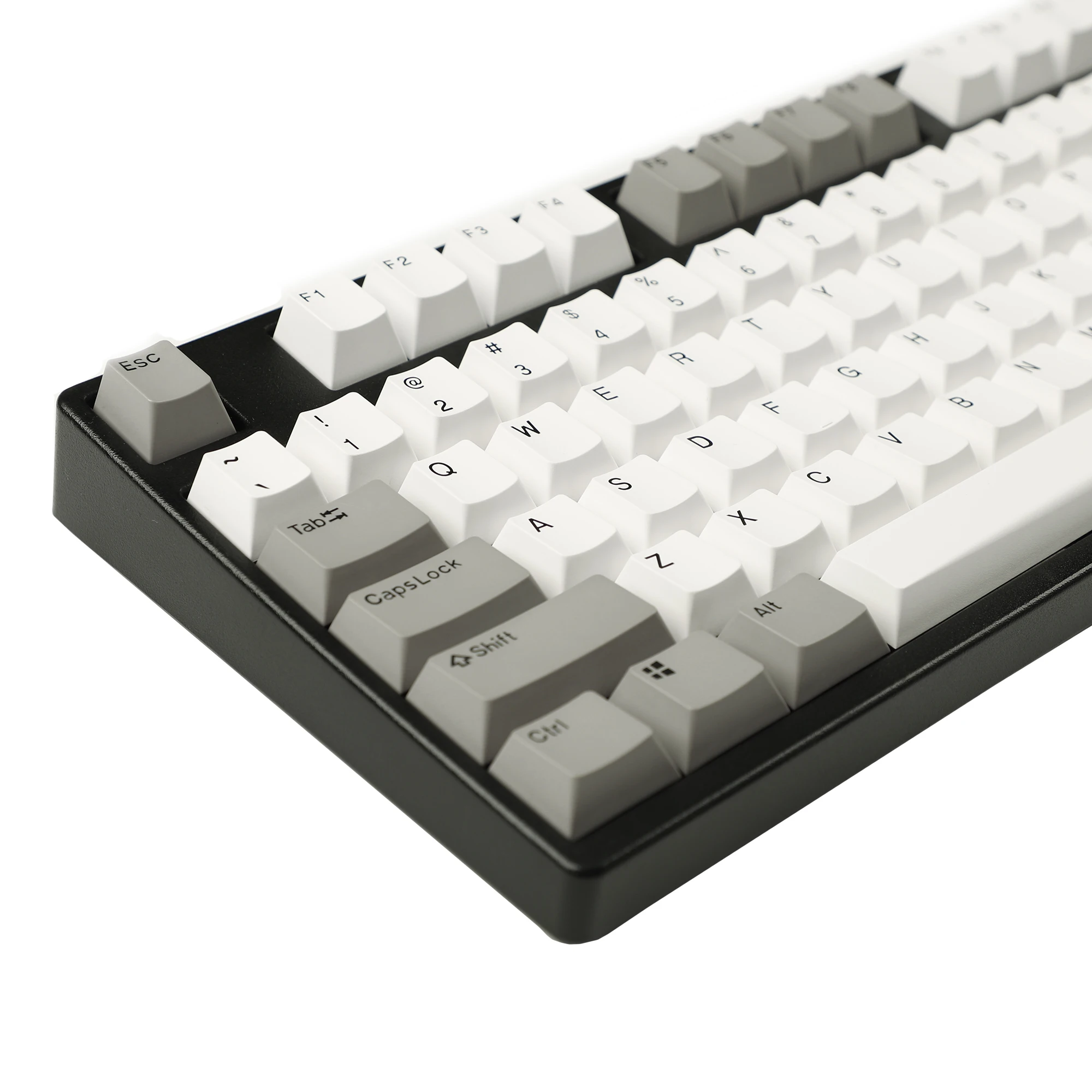 YMDK 108 PBT Cherry Profile Double Shot Gray White Non Shine Through For Standard ANSI 104 87 61 MX Mechanical Keyboard