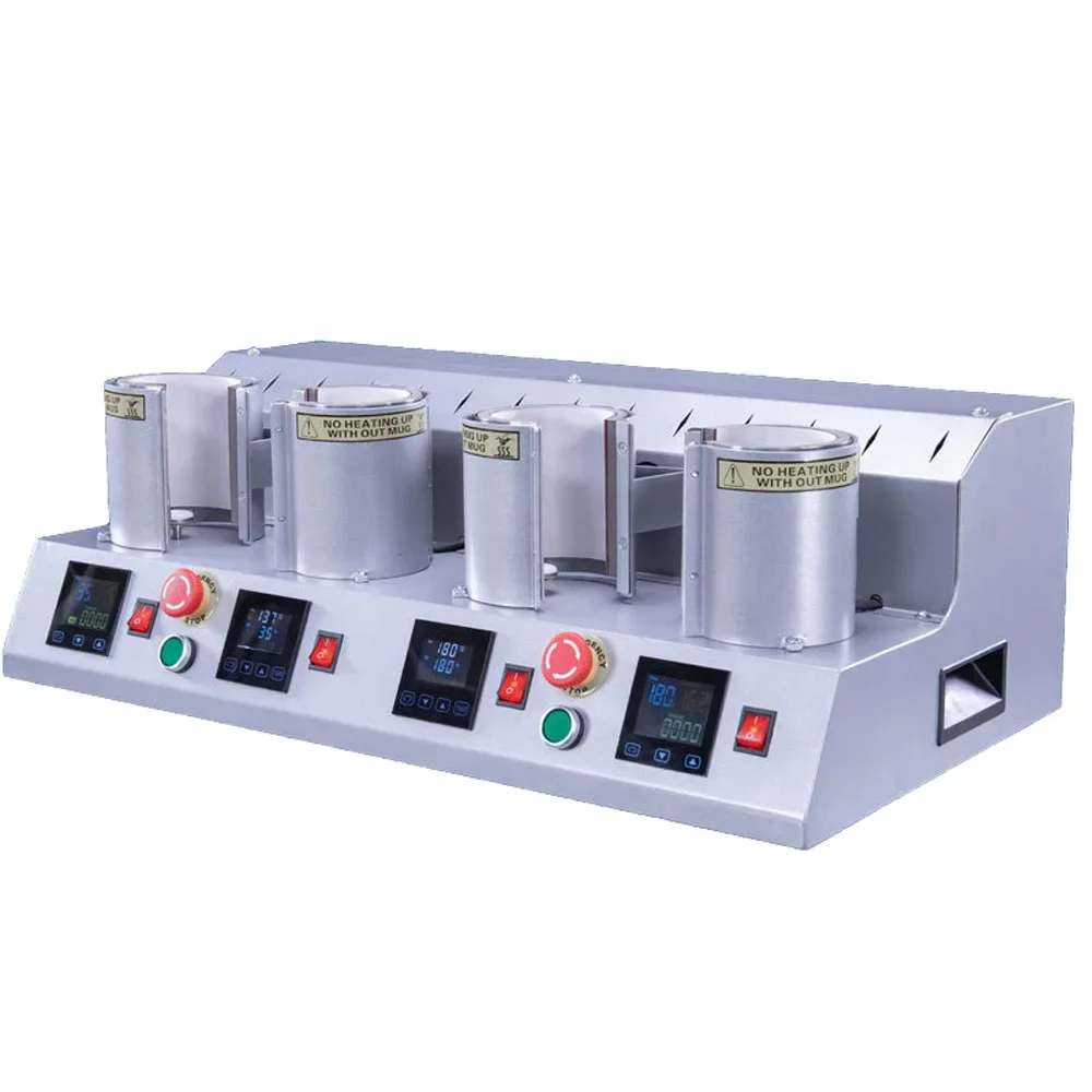 4 stations Mug Press Machine Sublimation Heat Press Machine Printer for 4 Mug Cup Printing at One Time