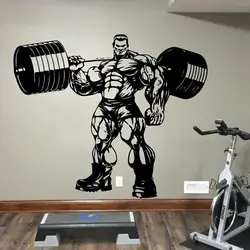 Large Gym Barbell Sport Wall Sticker Crossfit Exercise Fitness Center Studio Wall Decor Wall Decal Vinyl Garage Decoration P357