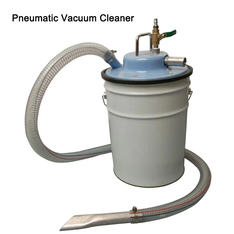 Pneumatic vacuum cleaner Industrial iron dust ash sand oil suction cleaning strong cyclone dust collection bucket rack device