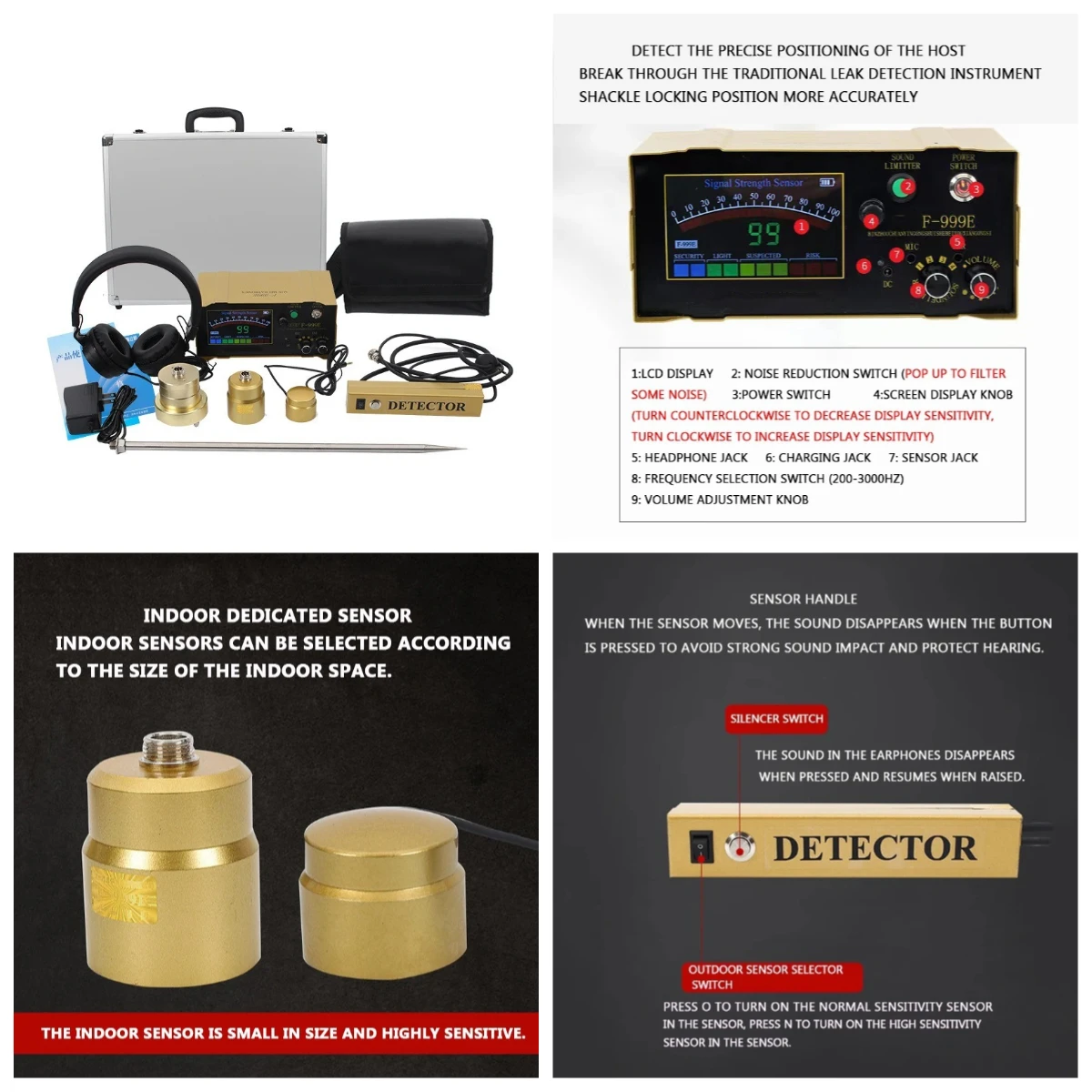 High-Precision Household Pipeline Maintenance Tool Water Fire Floor Heating Pipe Leak Detector for Home Repair