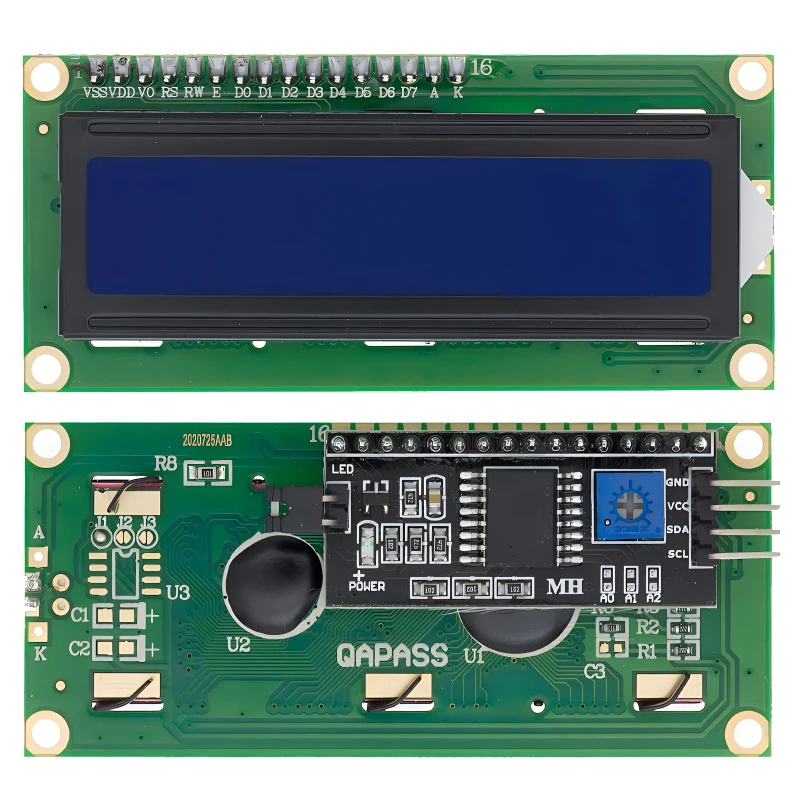 LCD1602 I2C Display Module Blue Green Screen 5V PCF8574 IIC Adapter Llate for Arduino