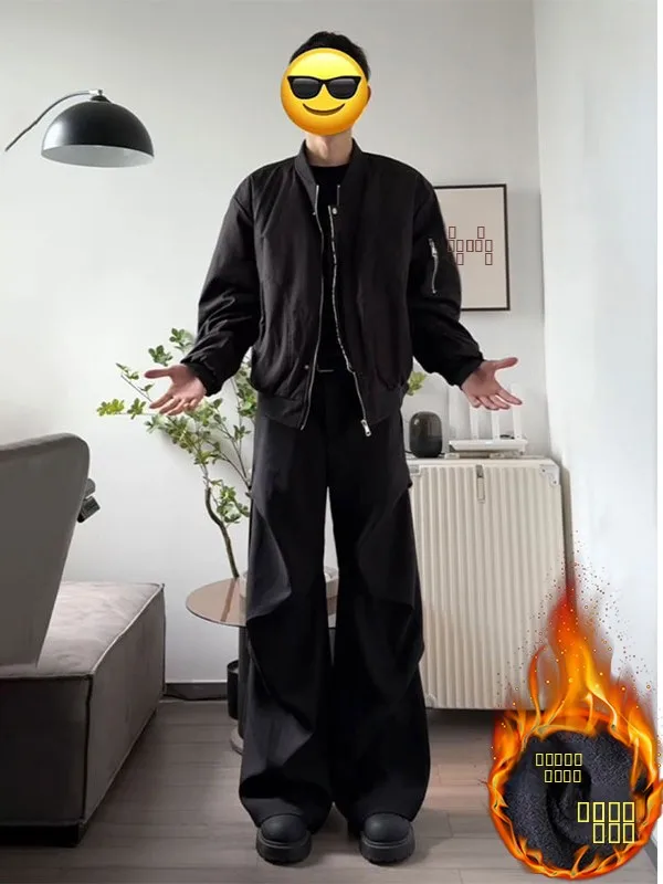 

Мужские повседневные брюки Bla Bell Bot с плиссировкой и широкими штанинами, свободного кроя, для осени и зимы, молодежные, стильные