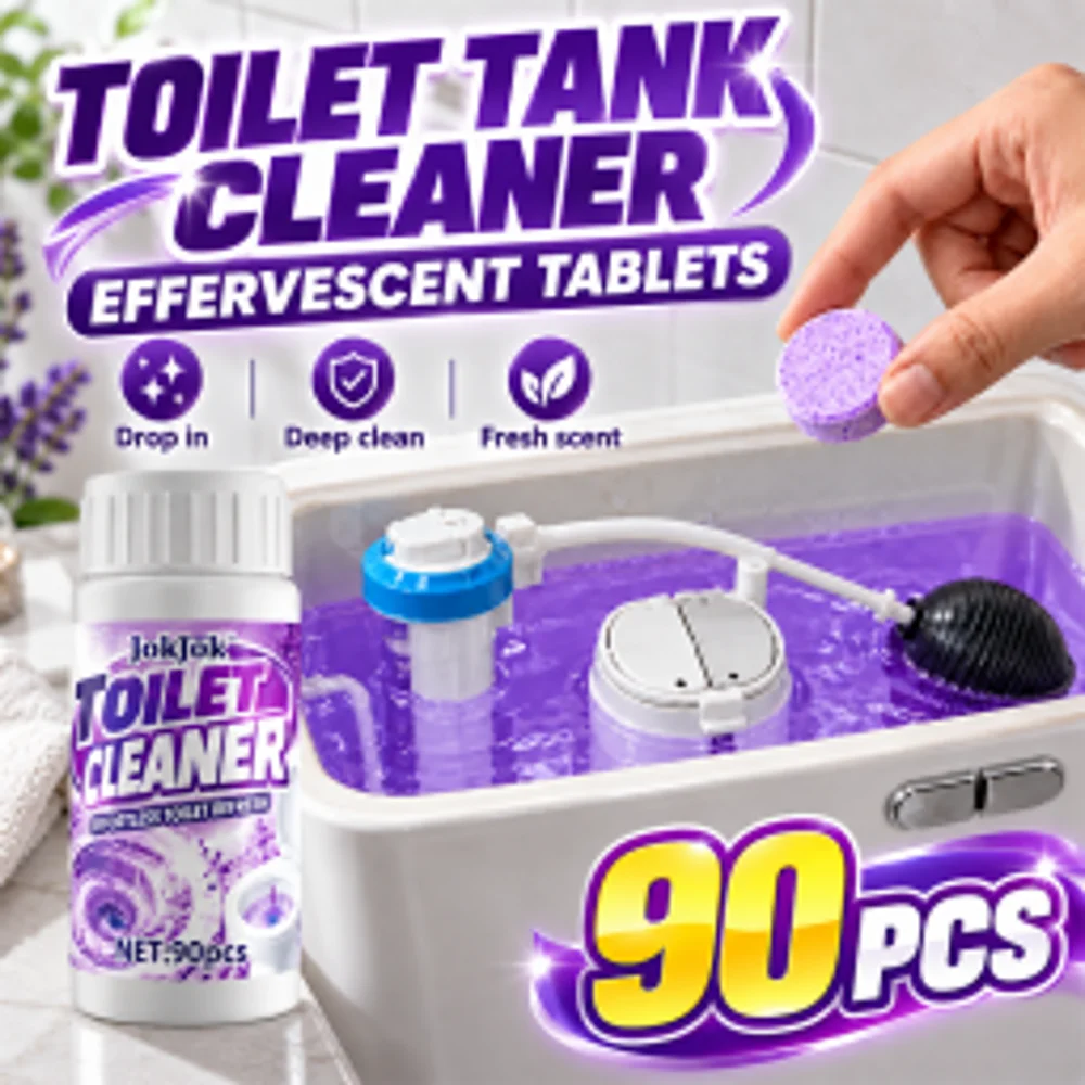 Toilet Bowl Cleaner Effervescent Tablets — Instant; Dissolves Urine Stains & Scale; Whitens & Deodorizes; for Bowl, Rim & Drain.