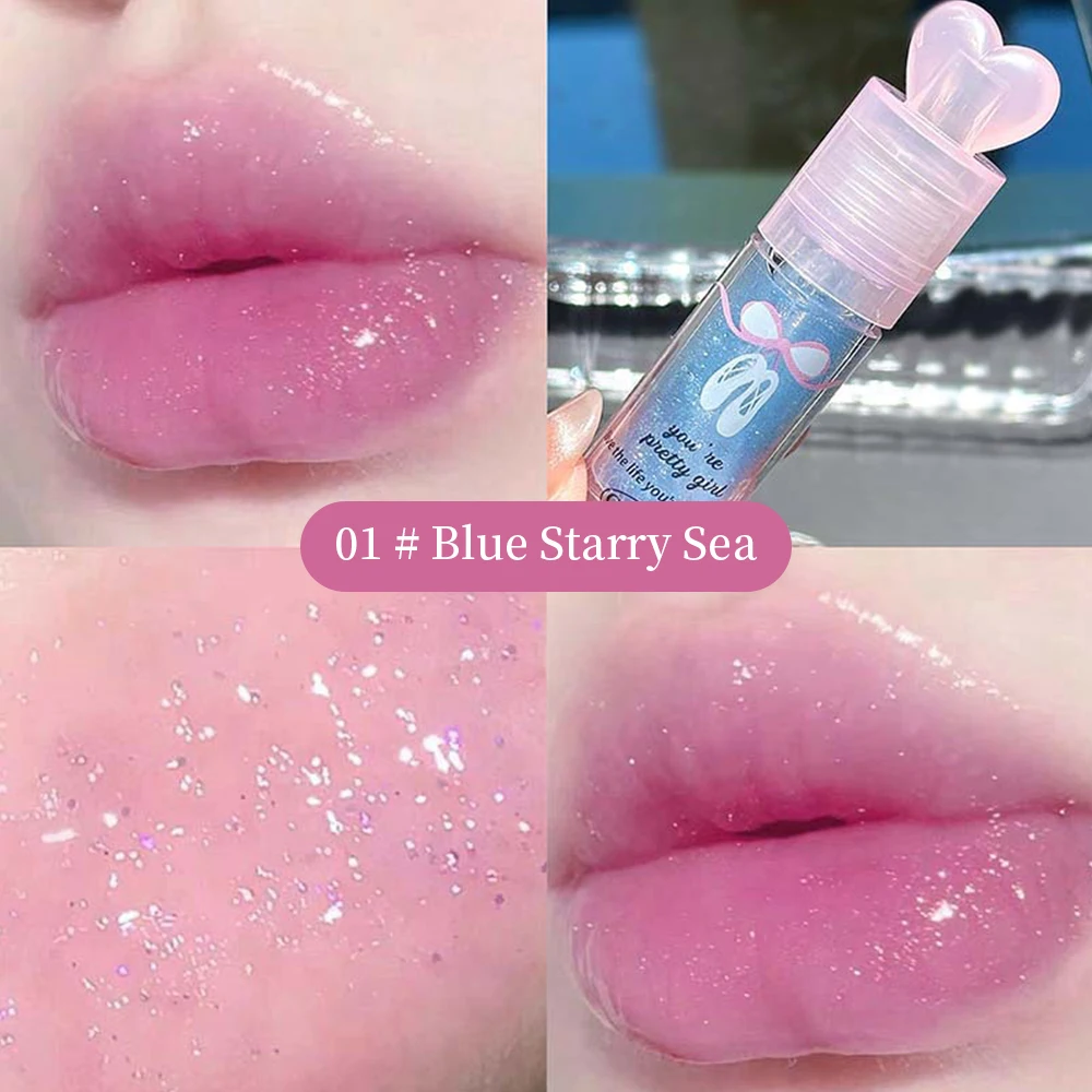 Cappuvini バレエ ガール ウォーター ライト グラデーション リップ オイル モイスチャライジング ファイン グリッター リップ グロス