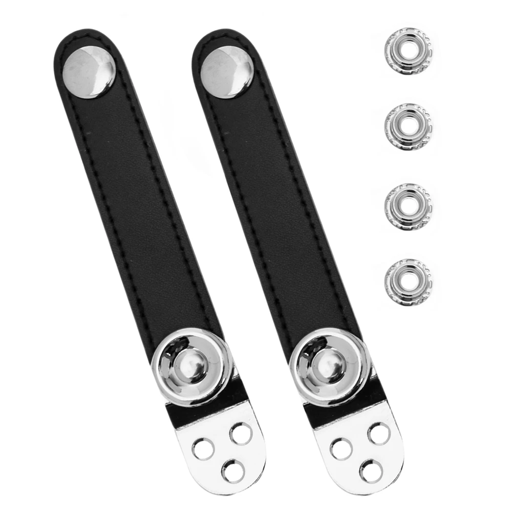 

2pcs Black Double Layer Metal Jointed Cowhide Accordion Bellows Buckle Strap 7 6cm Center Distance Universal Accessories Musical