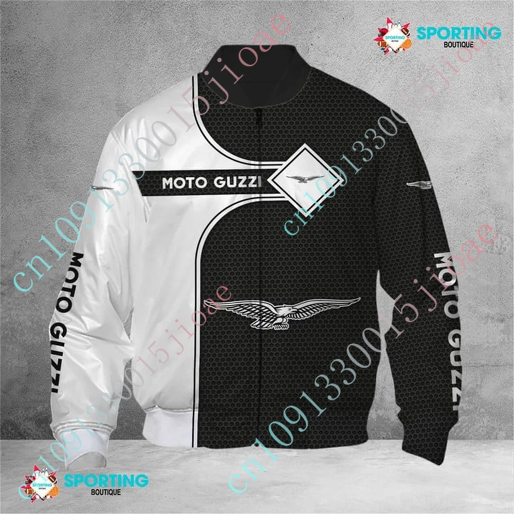 Moto Guzzi Thick Coat Techwear Baseball Uniform Bomber Jacket Harajuku Parkas Windbreaker Jackets For Men's Clothing Custom Logo