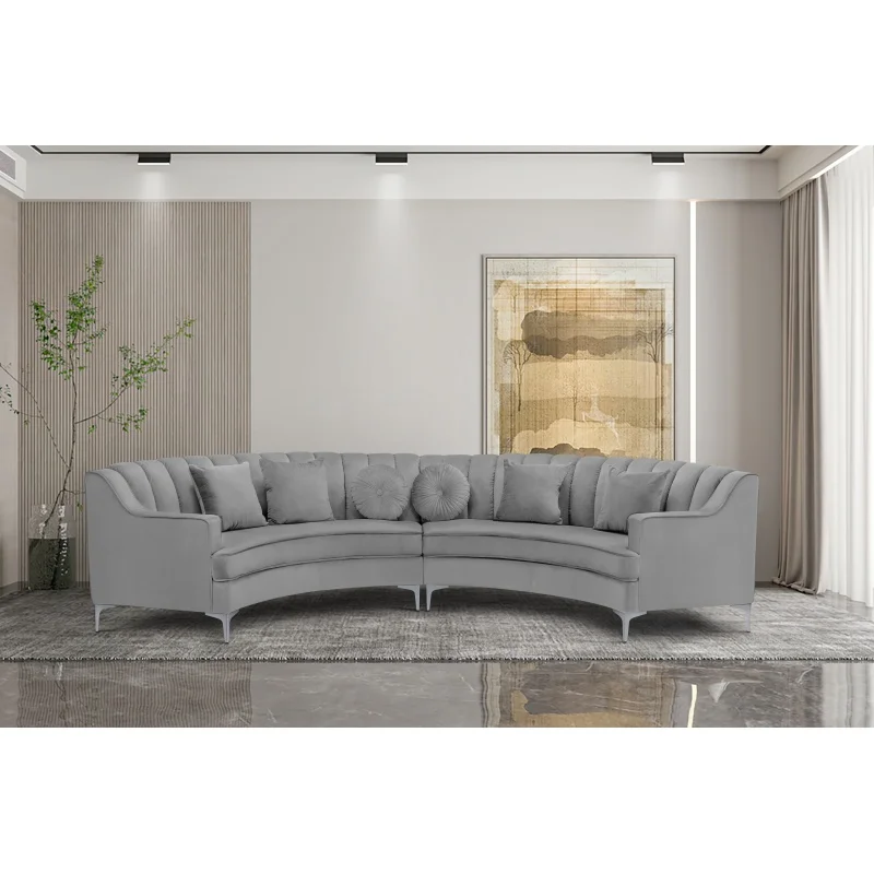 Sectional Sofa Curved Symmetrical Living Room Sofa, Modern Simple Bedroom Including 2 Couches, Large Size,Interior Decoration