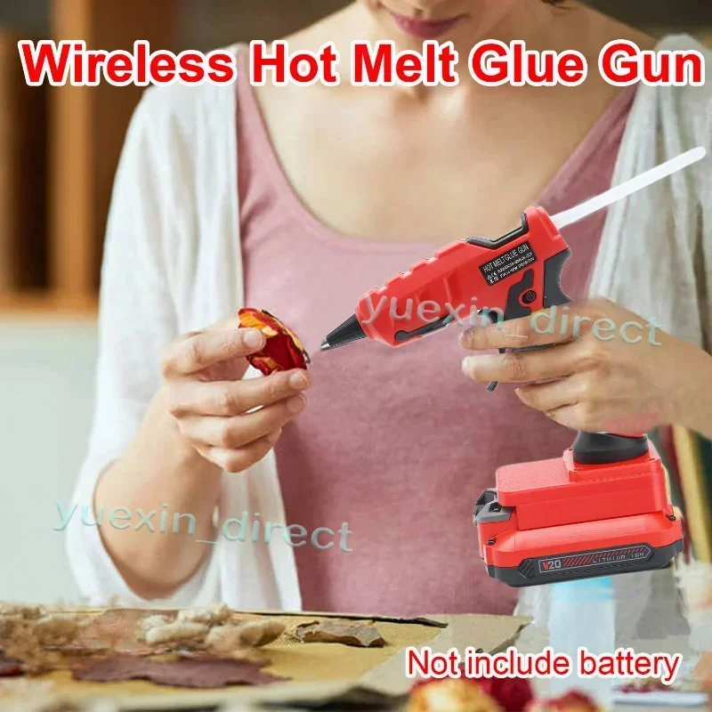 Imagem -06 - Cordless Hot Glue Gun Kit Artes e Ofícios Faça Você Mesmo Ferramenta de Reparação Elétrica do Calor Artesão V20 Bateria 20v Max 10 Pcs Cola Varas