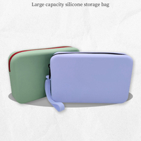Portable Silicone Underwear Storage Bag Large Capacity Waterproof Zipper Pouch Desktop Storage Toiletries Bag Lipstick Bags