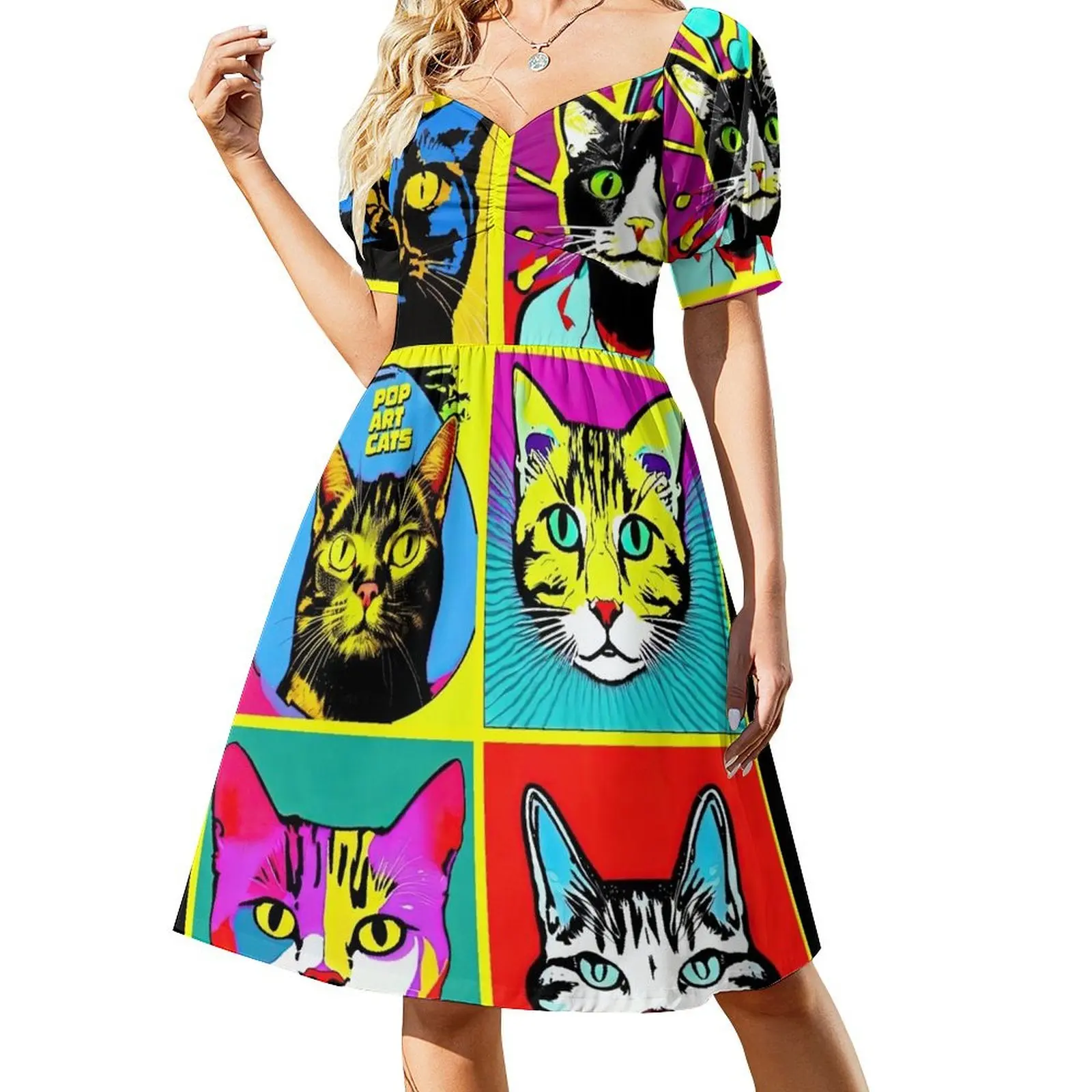 

Pop Art Cats Sleeveless Dress Elegant gown luxury woman party dress Woman's evening dress party dresses women