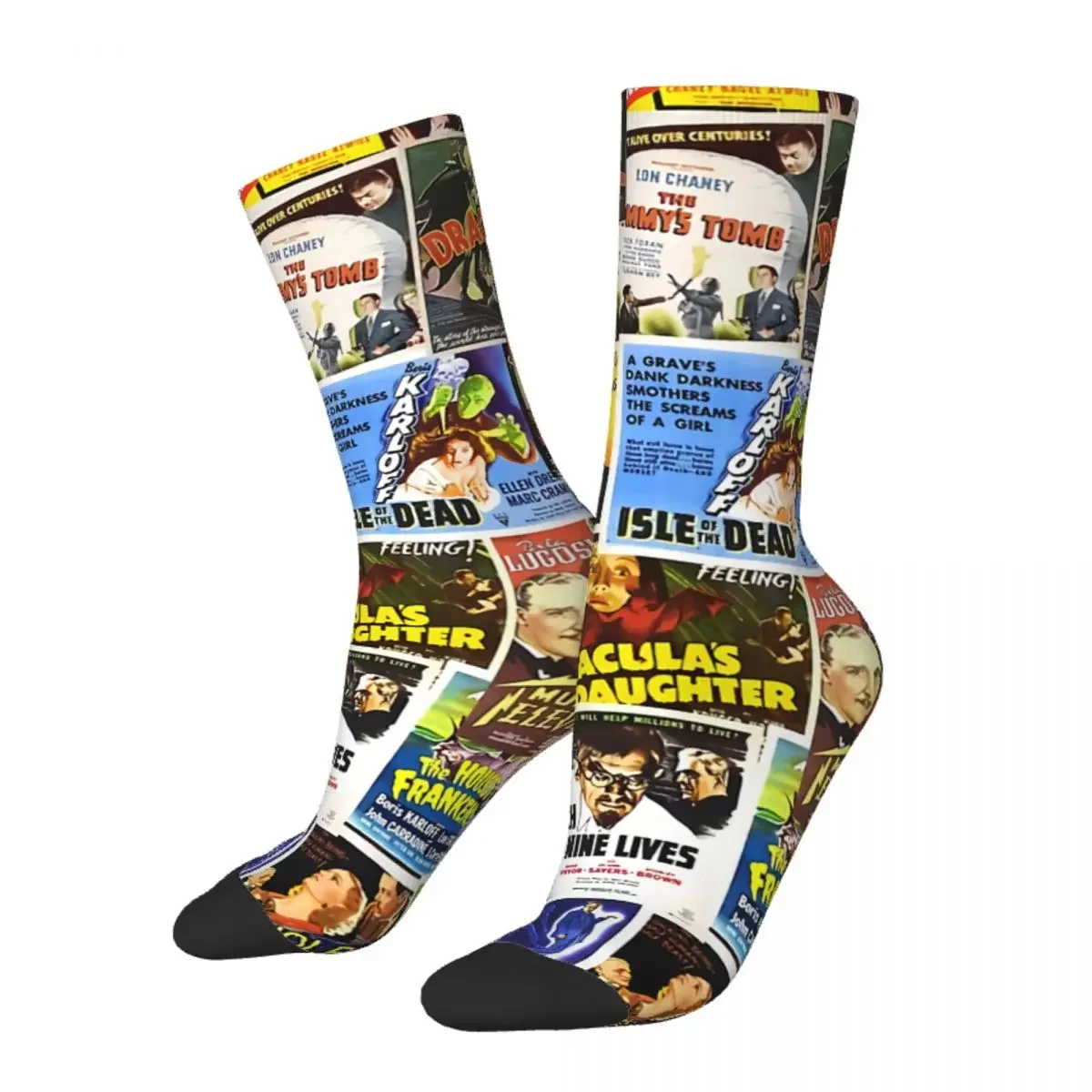 

Funny Men's Socks Dead Retro Harajuku Horror Movies Hip Hop Casual Crew Crazy Sock Gift Pattern Printed