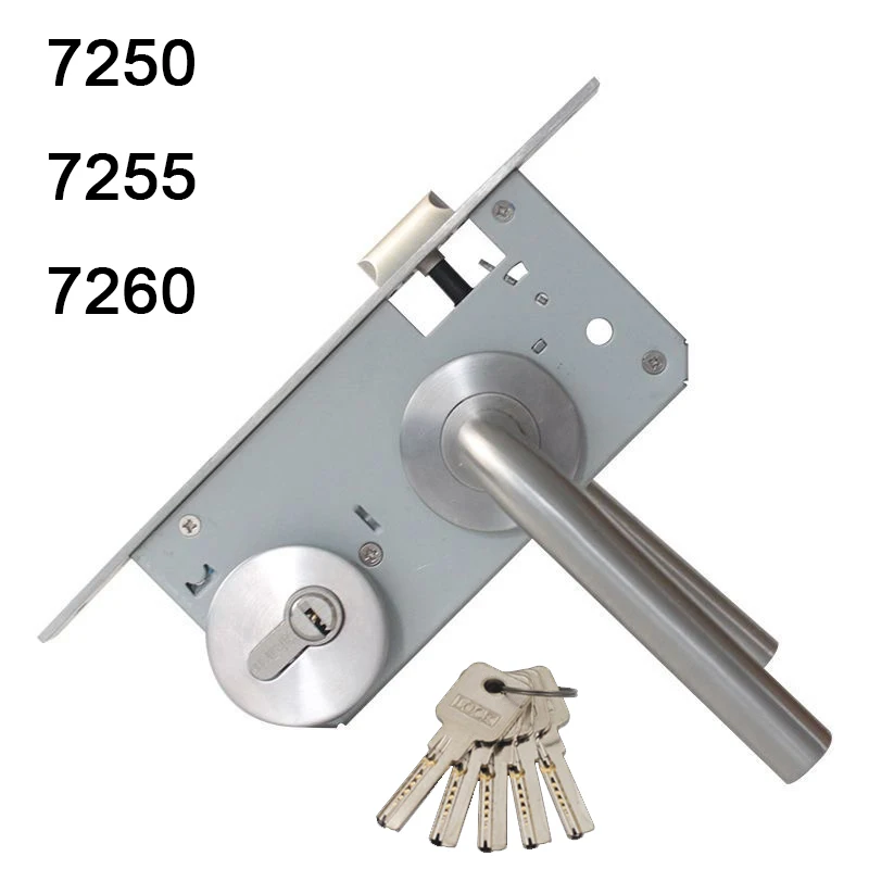 

Европейский врезной дверной замок для проходных и противопожарных дверей (ручка двери+корпус замка+цилиндр+ключ) для дверей толщиной 35~60 мм