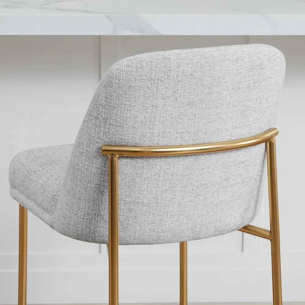 مجموعة مقاعد بار بارتفاع البار مكونة من 2، مقاعد بار معدنية لجزيرة المطبخ المعتمدة من FSC، ارتفاع المقعد مرتفع 27 بوصة