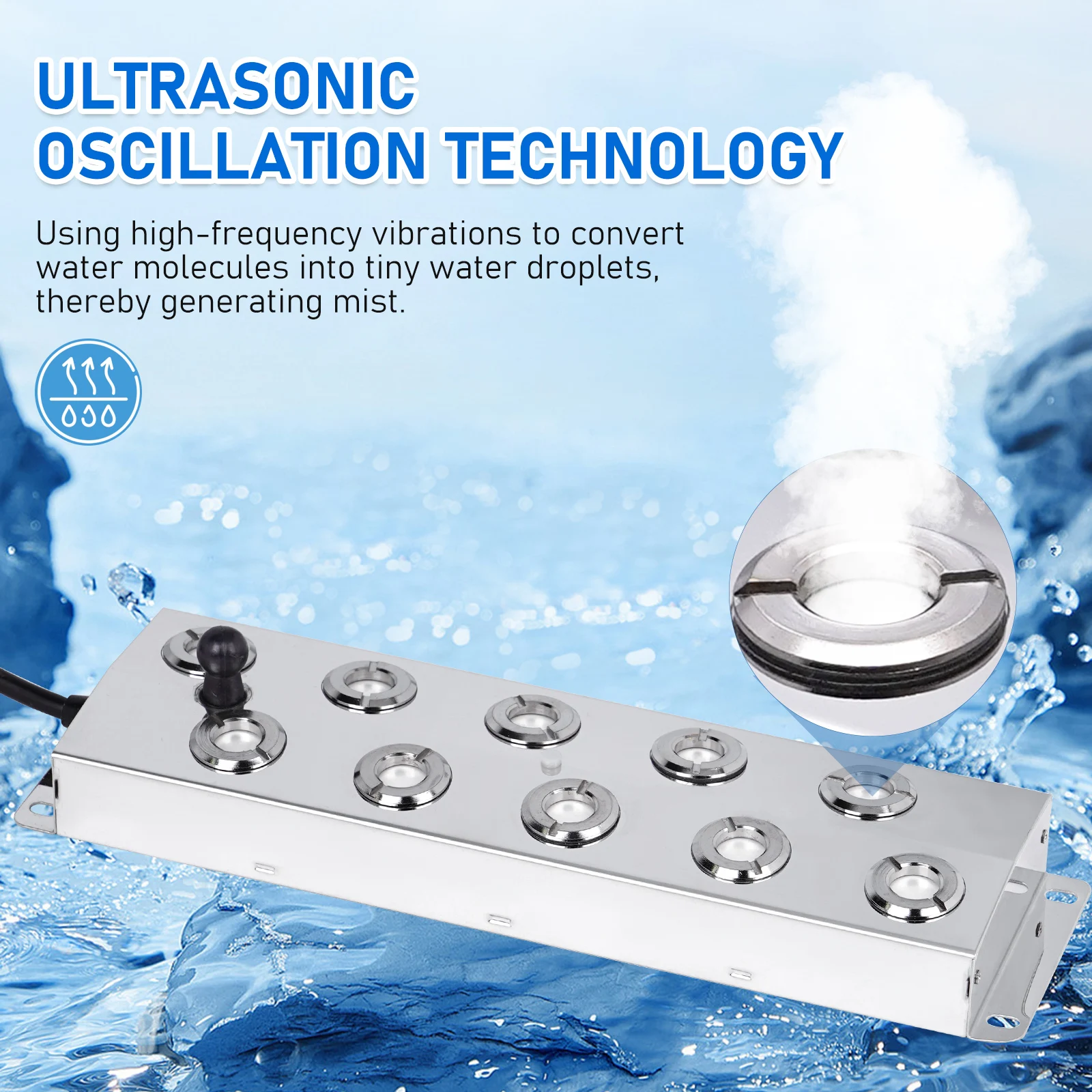 DC 45V 10 head Ultrasonic Atomizer Air Humidifier Mist Maker Fogger Industrial Humidifier With 110V/220V Power Supply