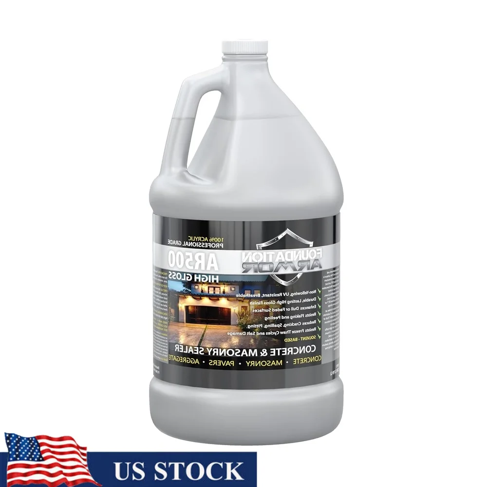 

Professional Grade Concrete Sealer High Gloss Wet Look Solvent Based Acrylic Sealer Exterior Pavers Driveways Patios Sidewalks