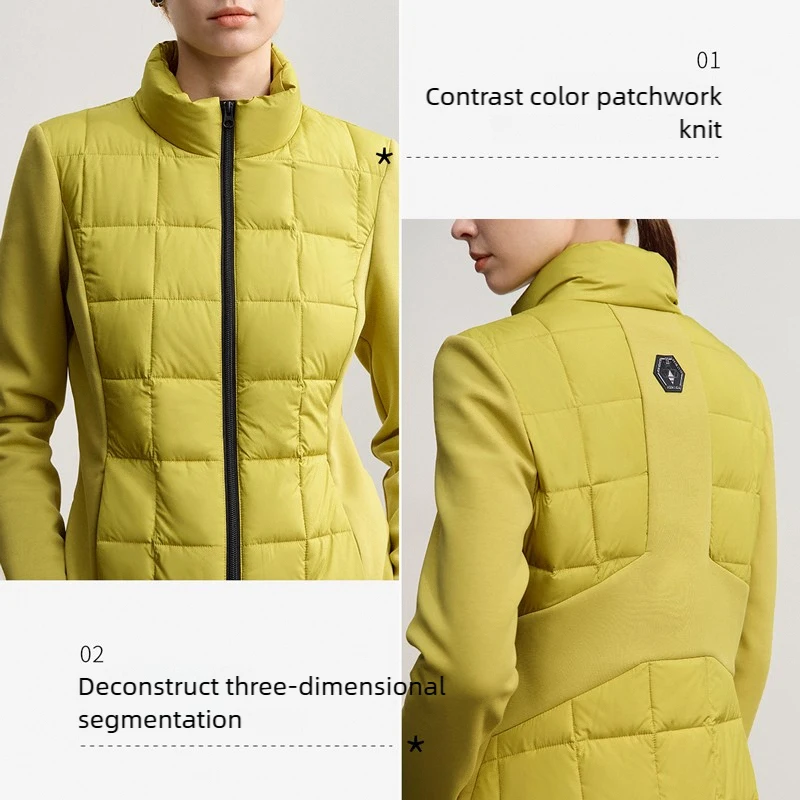 AMII Piumini 2025 Inverno Nuovo Casual Outdoor Antivento in due pezzi Solido Piumino Donna Moda Caldo Dritto Top 12554068