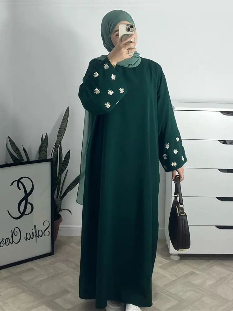 

Ramadan Eid Embroidery Muslim Modest Dress Prayer Clothes For Women Abaya Dubai Turkey Islam Abayas Kaftan Robe Femme Musulmane