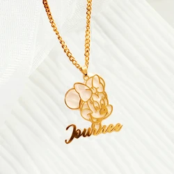 Custom Name Cartoon Character Stainless Steel Necklaces Pendants Kids Nameplate Jewelry Personalised Any Design Letter Necklace