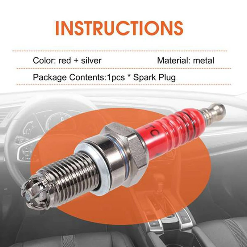 10Pcs 3-Electrode Spark Plug D8TC For 125Cc 150Cc 200Cc 250Cc Motorcycle Scooter ATV Quads