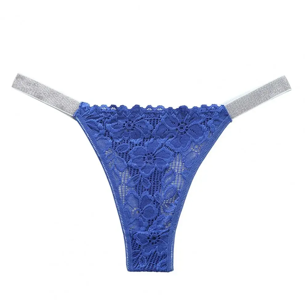 Women Thong Shiny Sequin Panties Seamless Thin Lace Good Flower Embroidery Underpants Female Underwear