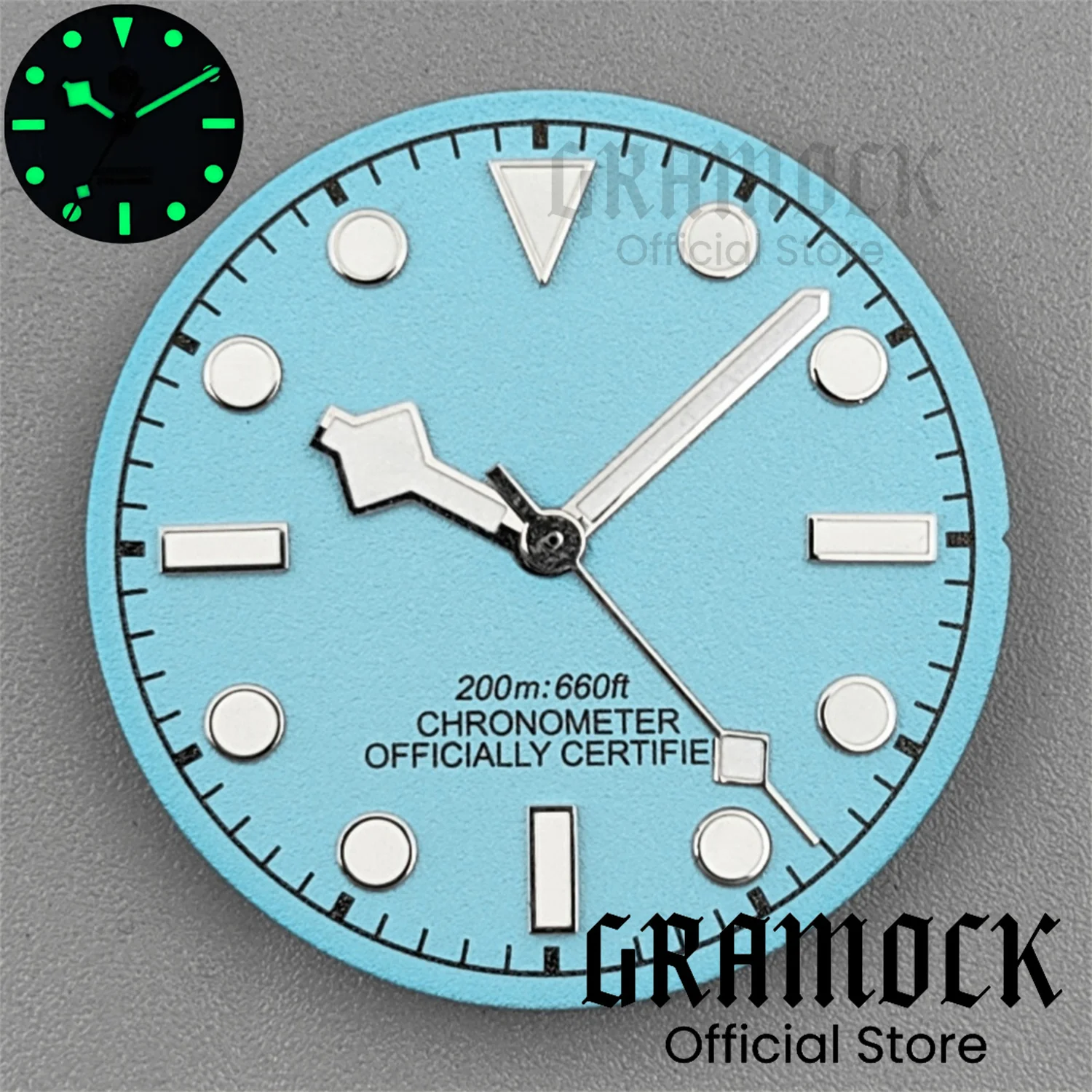 GRAMOCK Mod ساعة أجزاء مضيئة 29 مللي متر ساعة معقمة الطلب اليد مجموعة بحيرة الأزرق الأخضر النبيذ الأحمر لحركة NH34 NH35 ETA2824 PT5000 #3