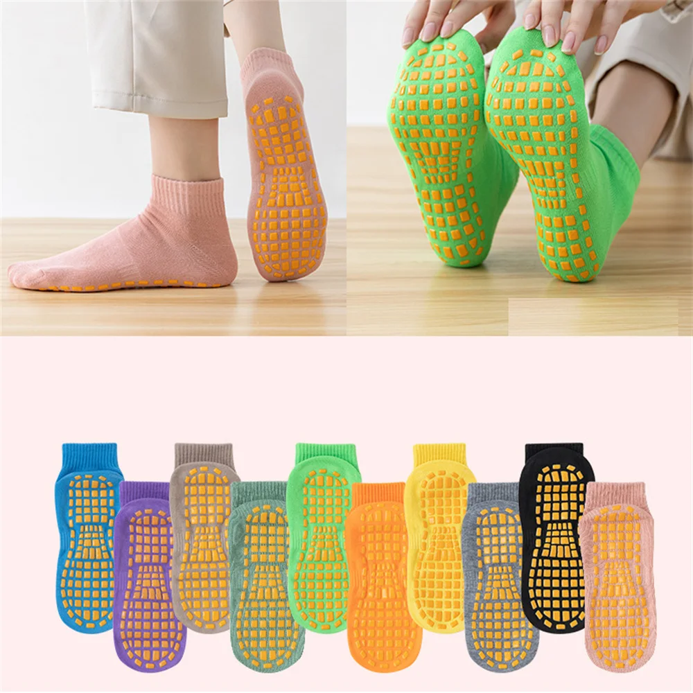 

Trampoline Sock Manufacturer Direct Sales Medium Tube Anti Slip Yoga Socks High Top Early Education Center Floor Socks Bathroom