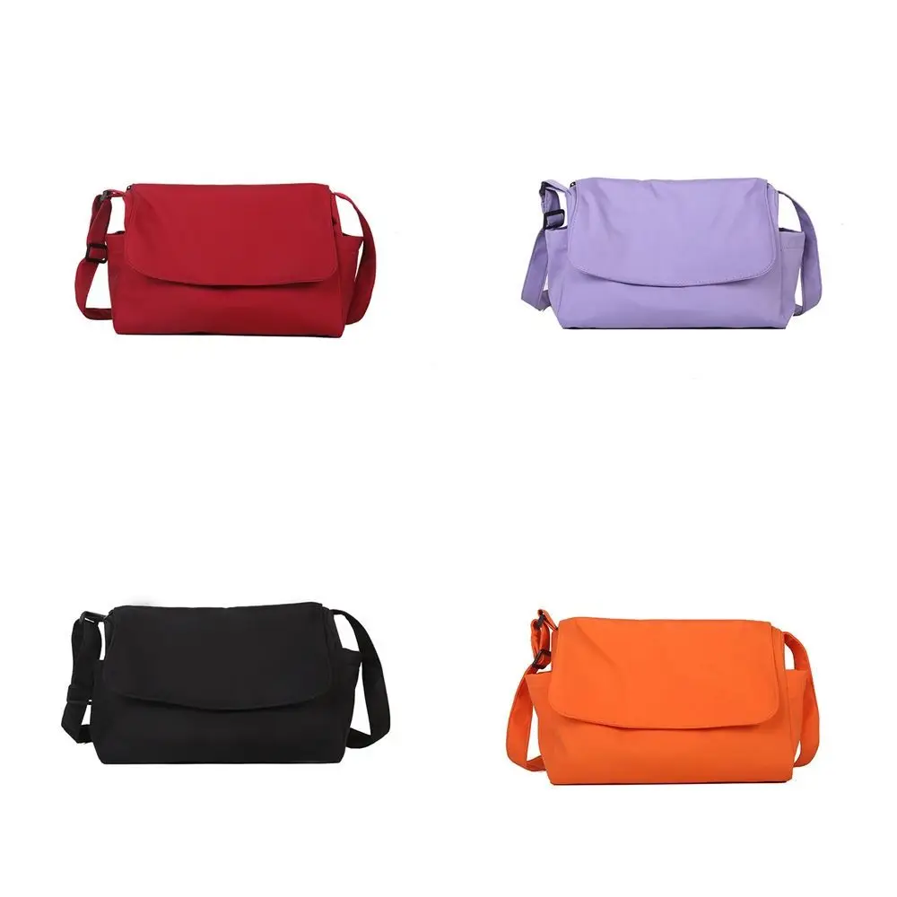 Koreaanse stijl lichtgewicht schoudertas grote capaciteit effen kleur canvas tas messenger bag handtas eenvoudige vierkante tas dames