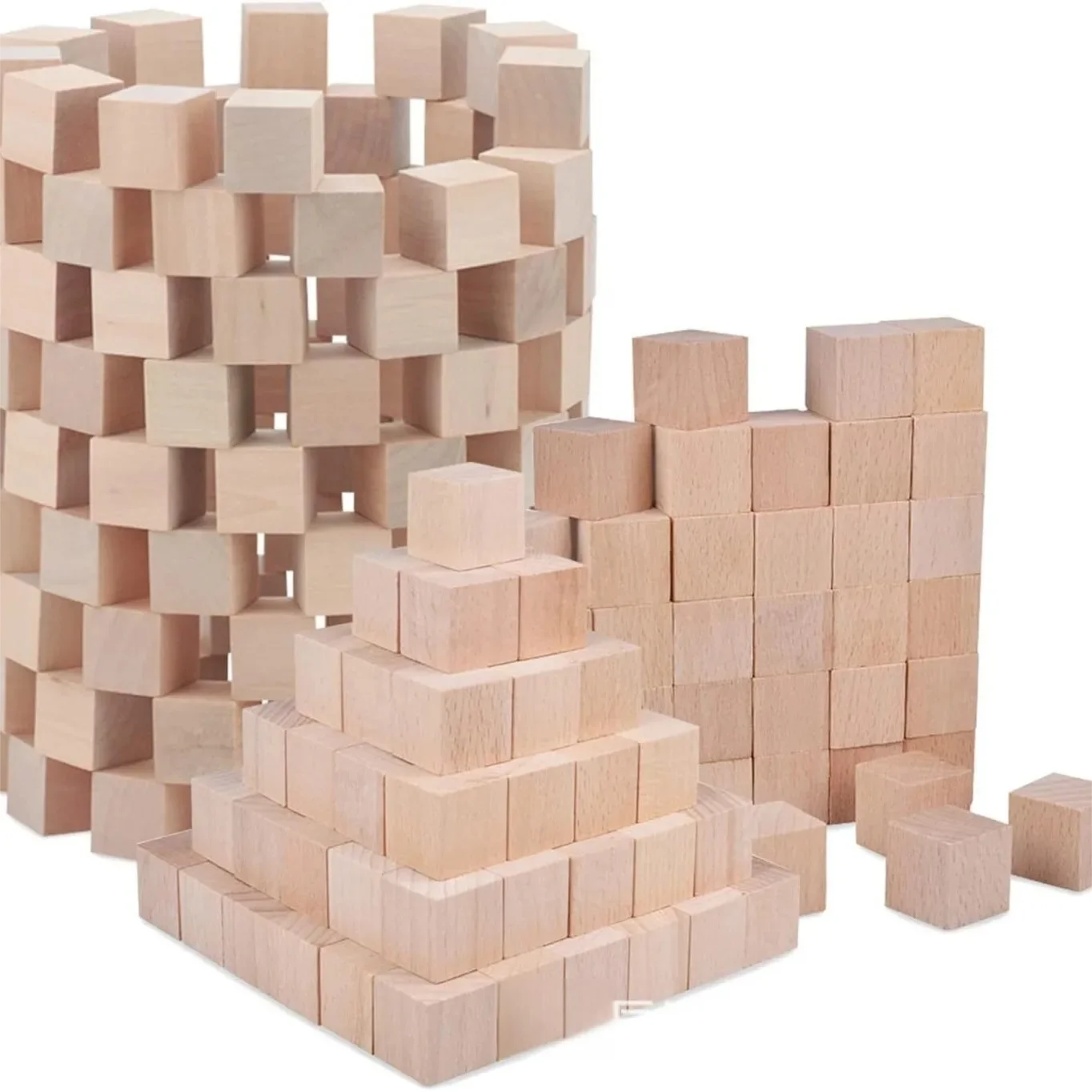  5-100PCS 1-8cm Unfinished Blank Mini DIY Wooden Square Blocks Wood Solid Cubes for Woodwork Craft Kids Puzzle Making Material