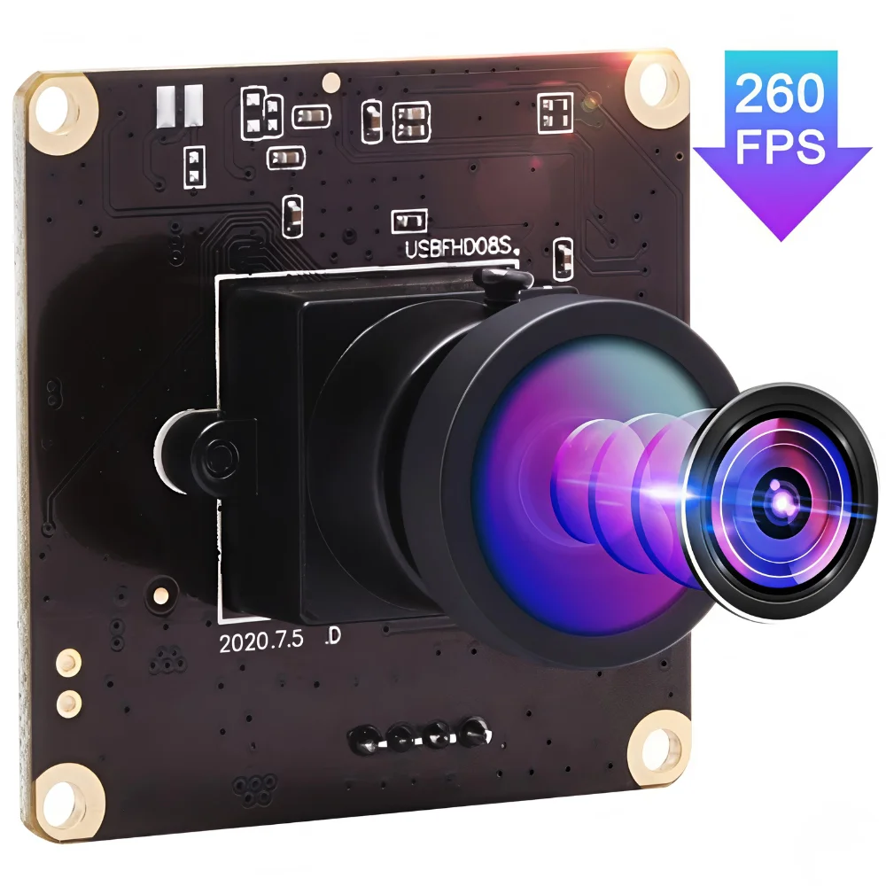ELP OV4689 camera module 260fps high speed USB camera 1080p 60fps USB webcam no distortion 110 degree wide angle camera for PC