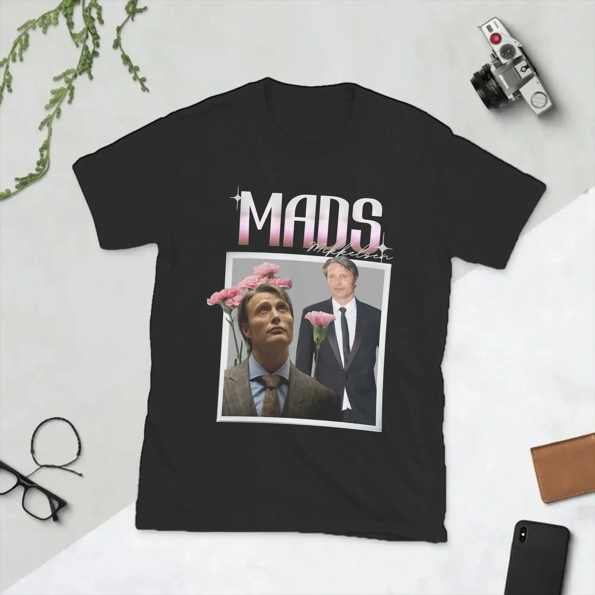 Mads Mikkelsen Actor T-Shirt Men  Funny Pure Cotton Tees Round Neck Short Sleeve T Shirt Birthday Gift Tops
