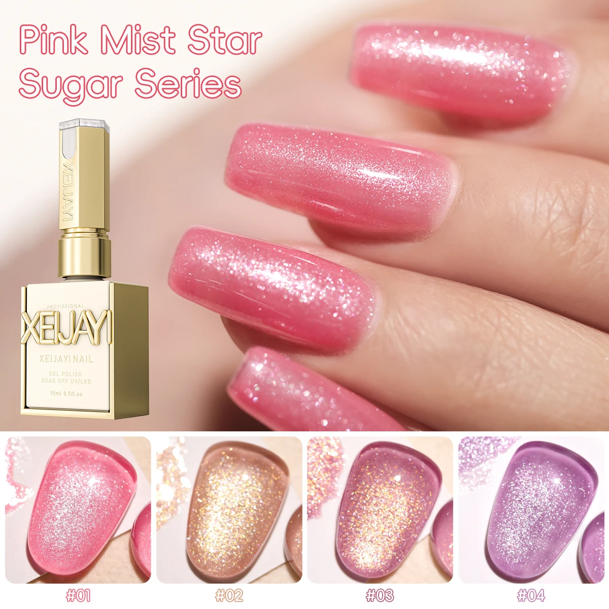 XEIJAYI 1pc 15ml Smalto per unghie gel, Gel per unghie Soaking UV LED, Semipermanente, Gel per nail art di qualità salone fai da te per la primavera e l'estate