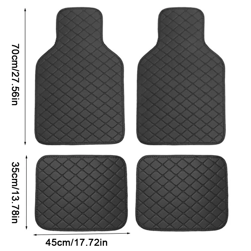4Pcs Car Floor Mat Full Set Universal Non-Slip Auto Carpet Waterproof All-Weather Car Mat Anti Scratch Cargo Liner