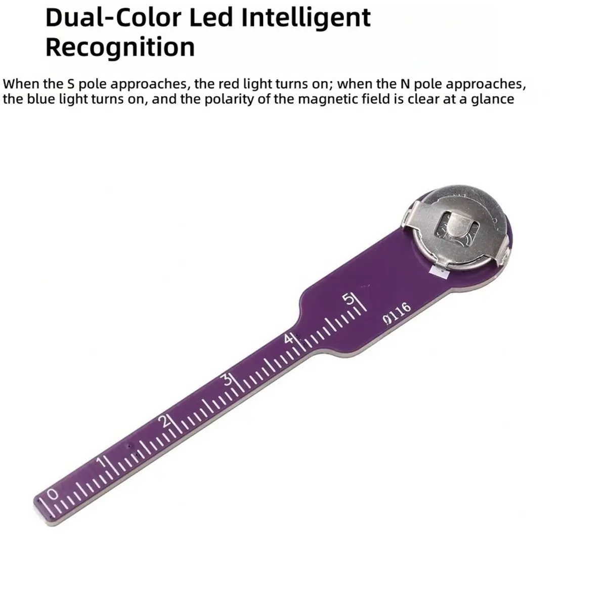 5Pcs Handheld Magnetic Pole Detector with Dual Color LED for N S Polarity Identification Compact Magnet Field Tester