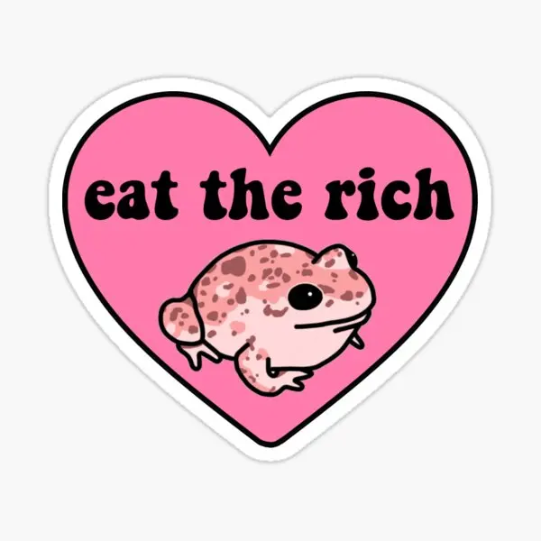 Eat The Rich Frog  10PCS Stickers for Water Bottles Living Room Funny Cute Car Luggage Room Stickers Decorations Home Print