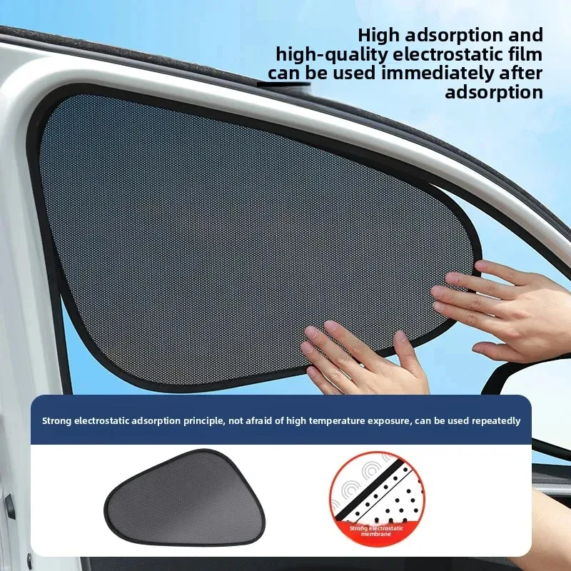 Universal Car Sunshade Electrostatic 4-Layer Side Window Sun Shade Cover for Car Sun Block Curtains UV Protection Sun Visor Film