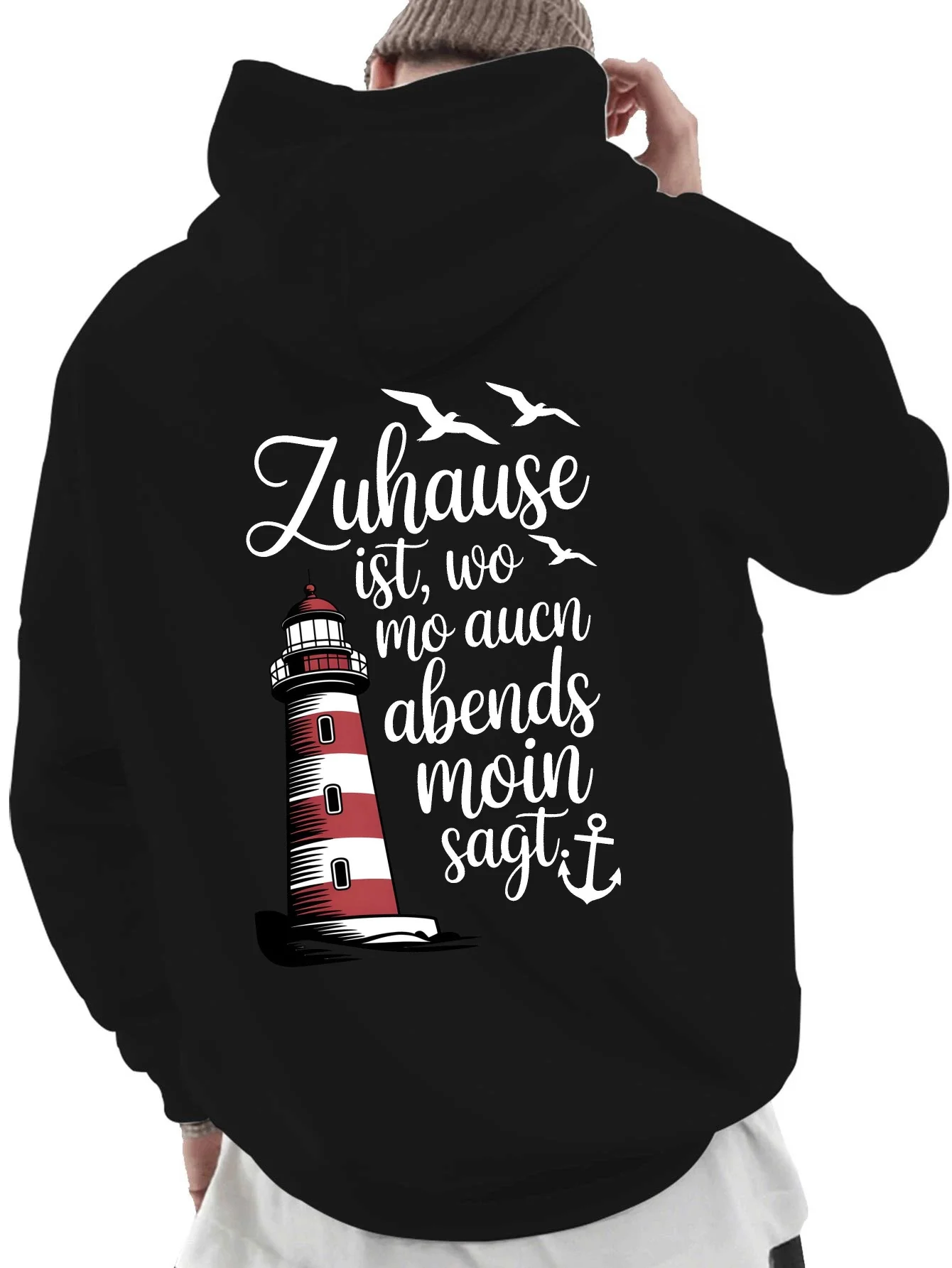 

Мужская толстовка с капюшоном Nautical Lighthouse и German Coastal — повседневная — пляжные модели с принтом на спине, мужские толстовки
