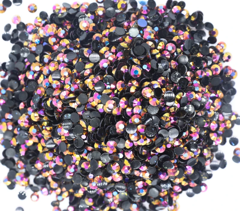 Jelly Gold Hematite AB Color Flatback стразы Resin Non hotfix Rhinestones in Bulk Package Plastic Nail Art Decoration Garment