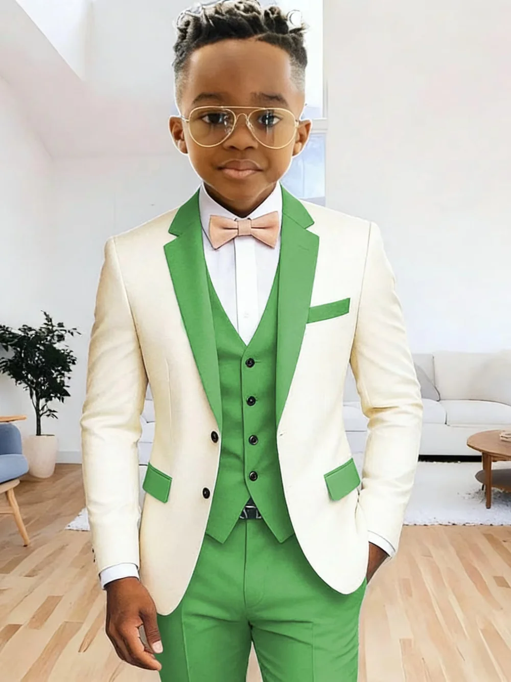 

Txjojn Multi-colors Boys Suits 3 Pieces Jacket Vest Pants Wedding Ring Bearer Outfit Handome Slim Fit Tuxedo For Birthday Party
