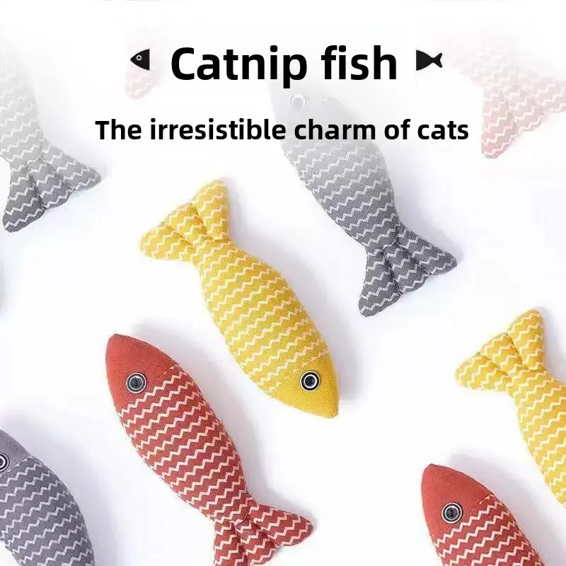 

Cat Toy Simulation Fish Catnip Toy Molar Stick Bite-resistant Wear-resistant Kitten Throw Pillow Self-hi To Relieve Boredom
