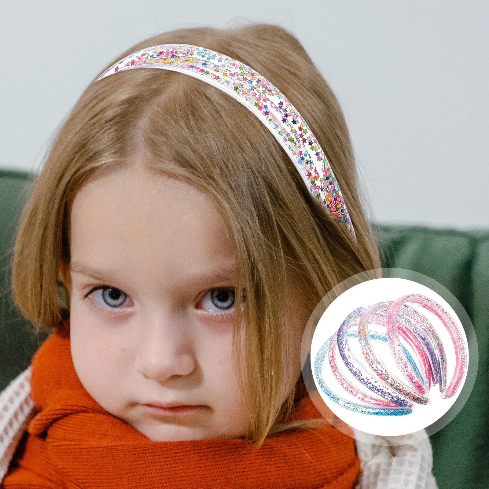 

5pcs Quicksand Headbands Hair Accessories for Women Sparkly Sequin Headband Headdress Fashion Teens Party Travel