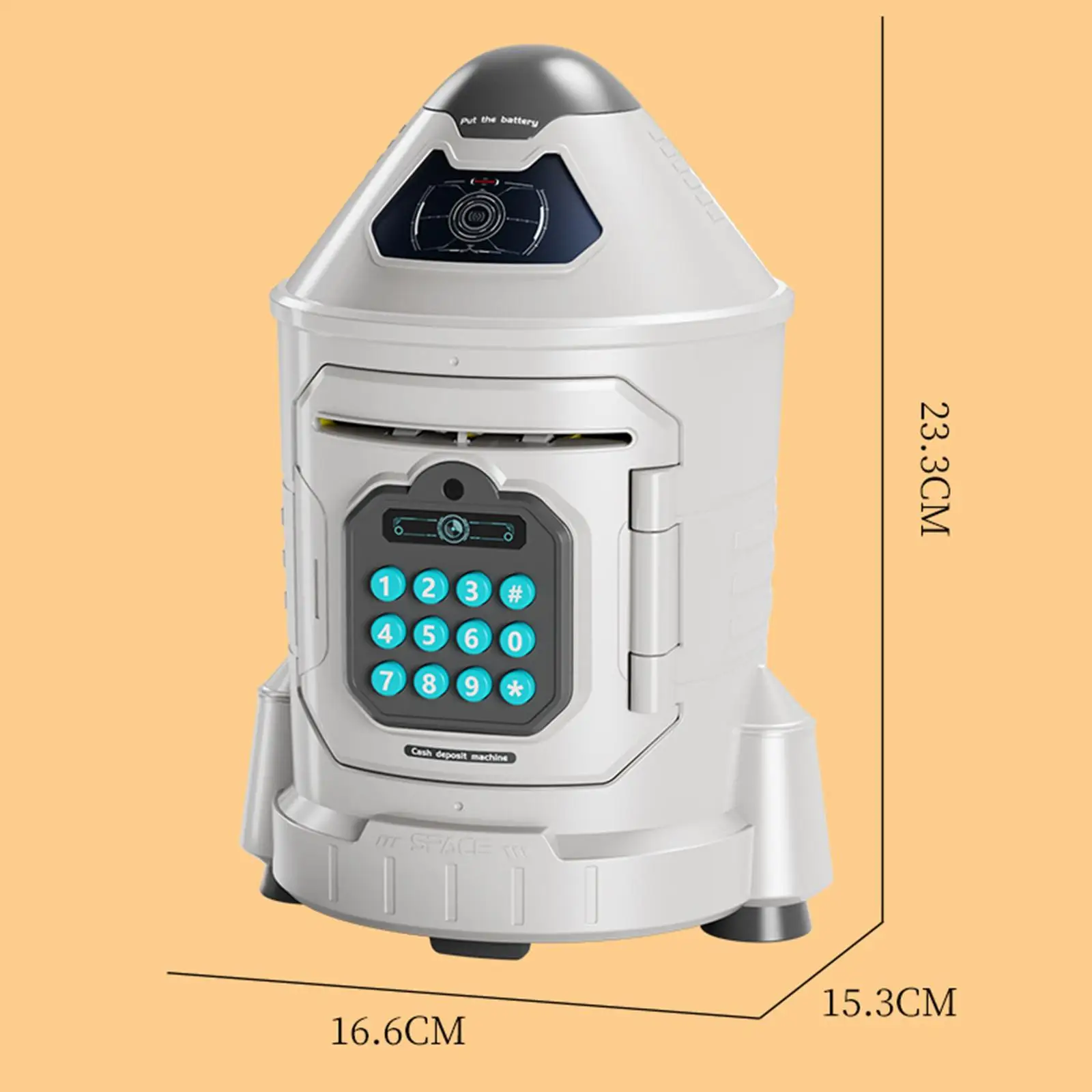 بنك النقود لمهرجان Rocket Piggy Bank للتطوير المبكر للأولاد والبنات والأطفال باللون الأزرق