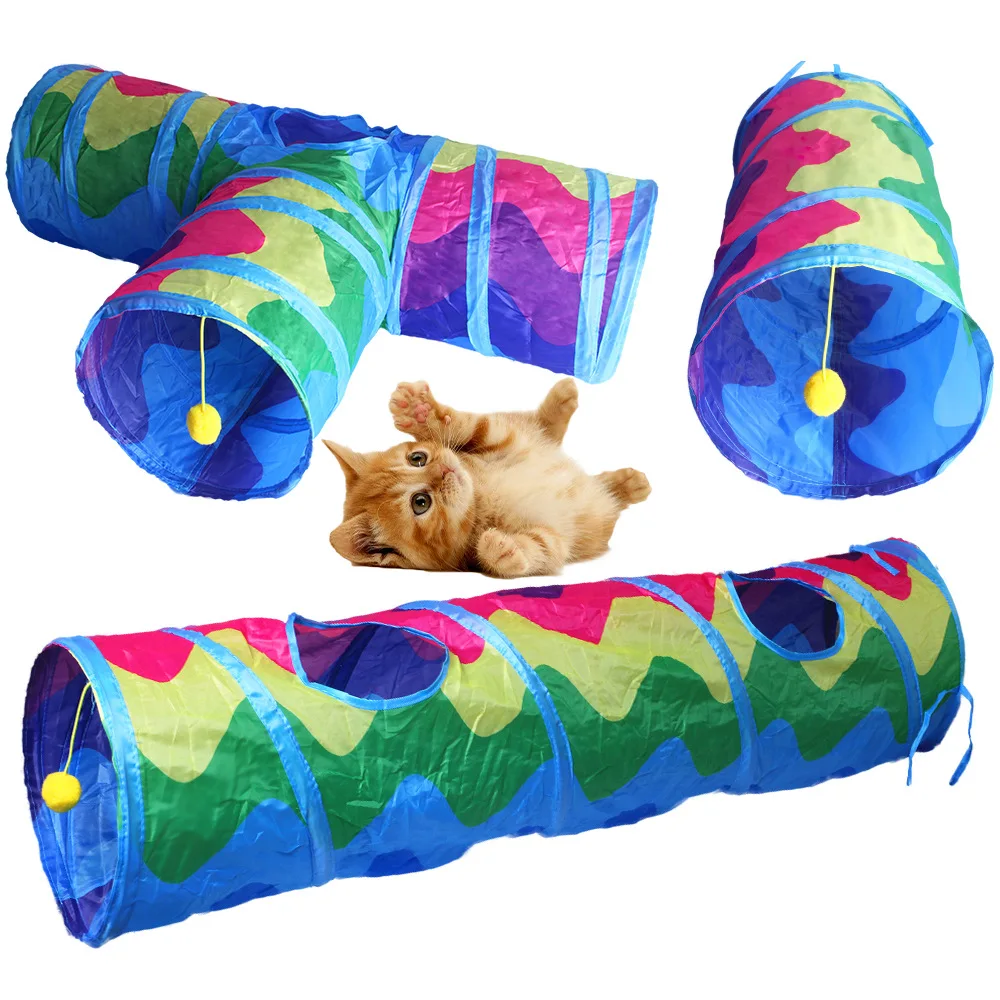 Cat Tunnel Tube Foldable Cat Toys Kitty Training Interactive Fun Toy Tunnel Bored for Puppy Kitten Pet Supplies Cat Accessories