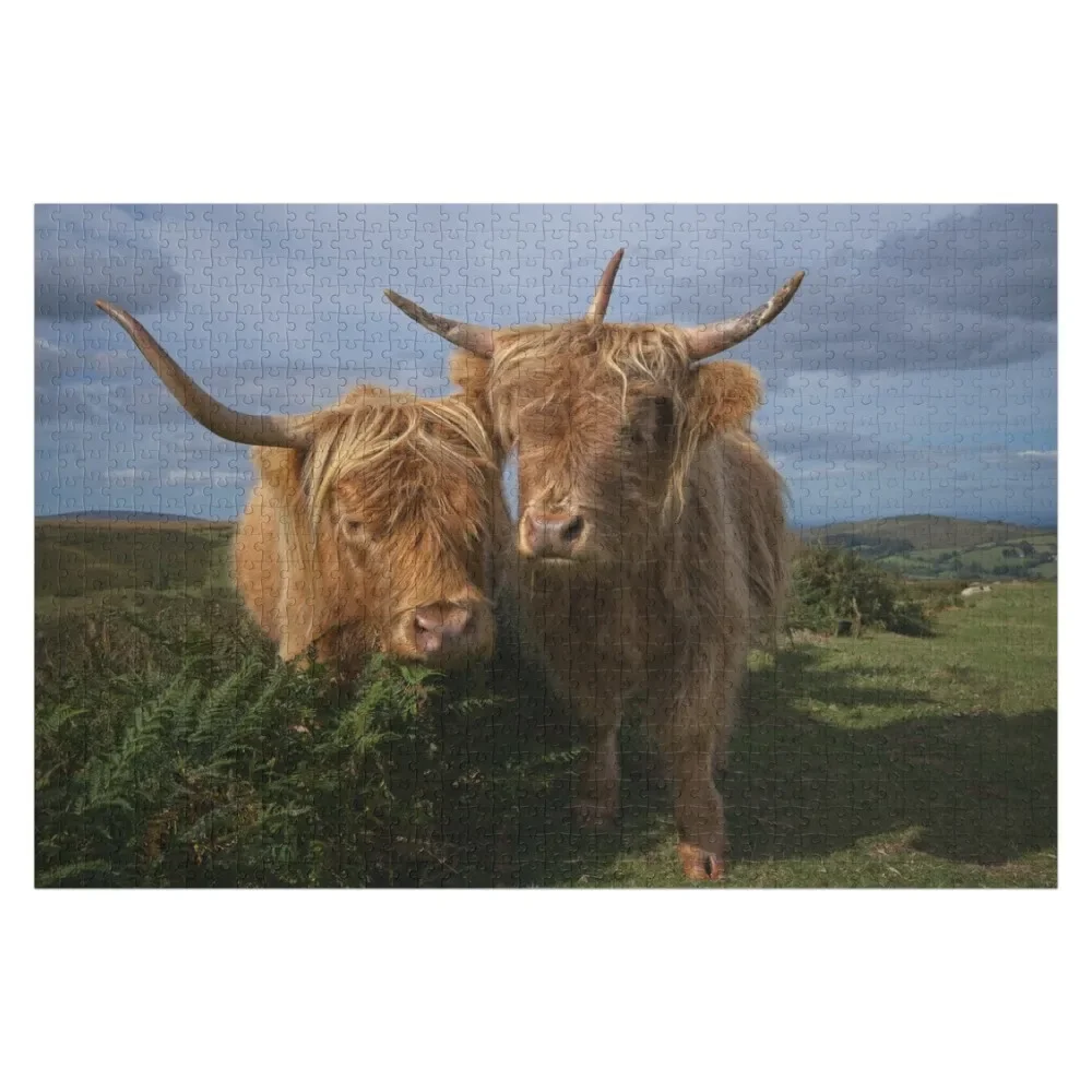 Highland Cows Jigsaw Puzzle Custom Wooden Gift With Photo Customized Kids Gift Puzzle