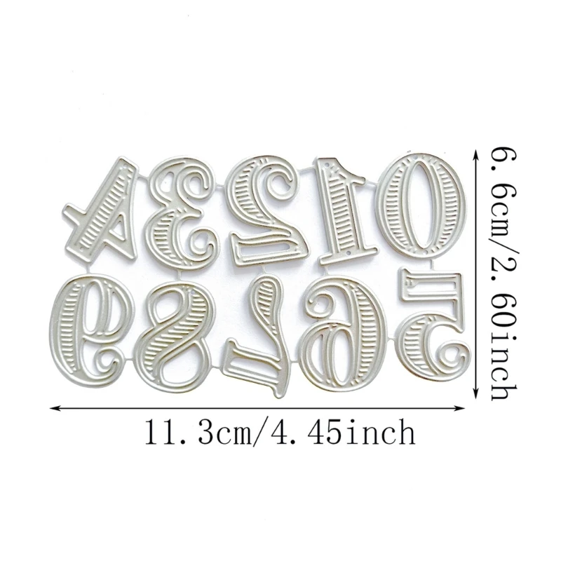 Y1UB Nummer Stansmessen Nummers Embossing Die Cuts Sjablonen voor Kaarten Maken Scrapbooking DIY Papercraft Album Ambachten