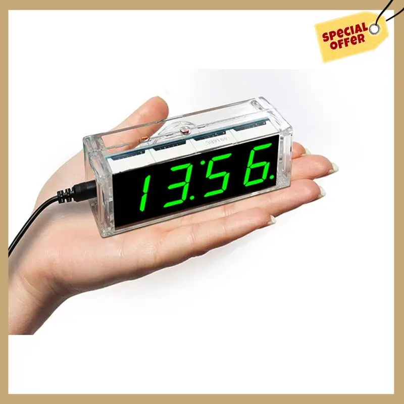 Kit relógio digital controle de luz 1 Polegada led tubo digital 51 microcontrolador relógio eletrônico peças diy + shell 1 conjunto