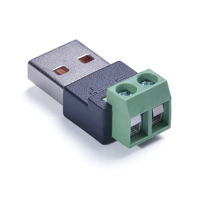 Grüner 2-Pin-Klemmenblock, USB-Steckeradapter, max. 5 A Strom, parallele Verkabelung, DIY-Stromversorgung für kleine elektronische Geräte – Detail 2