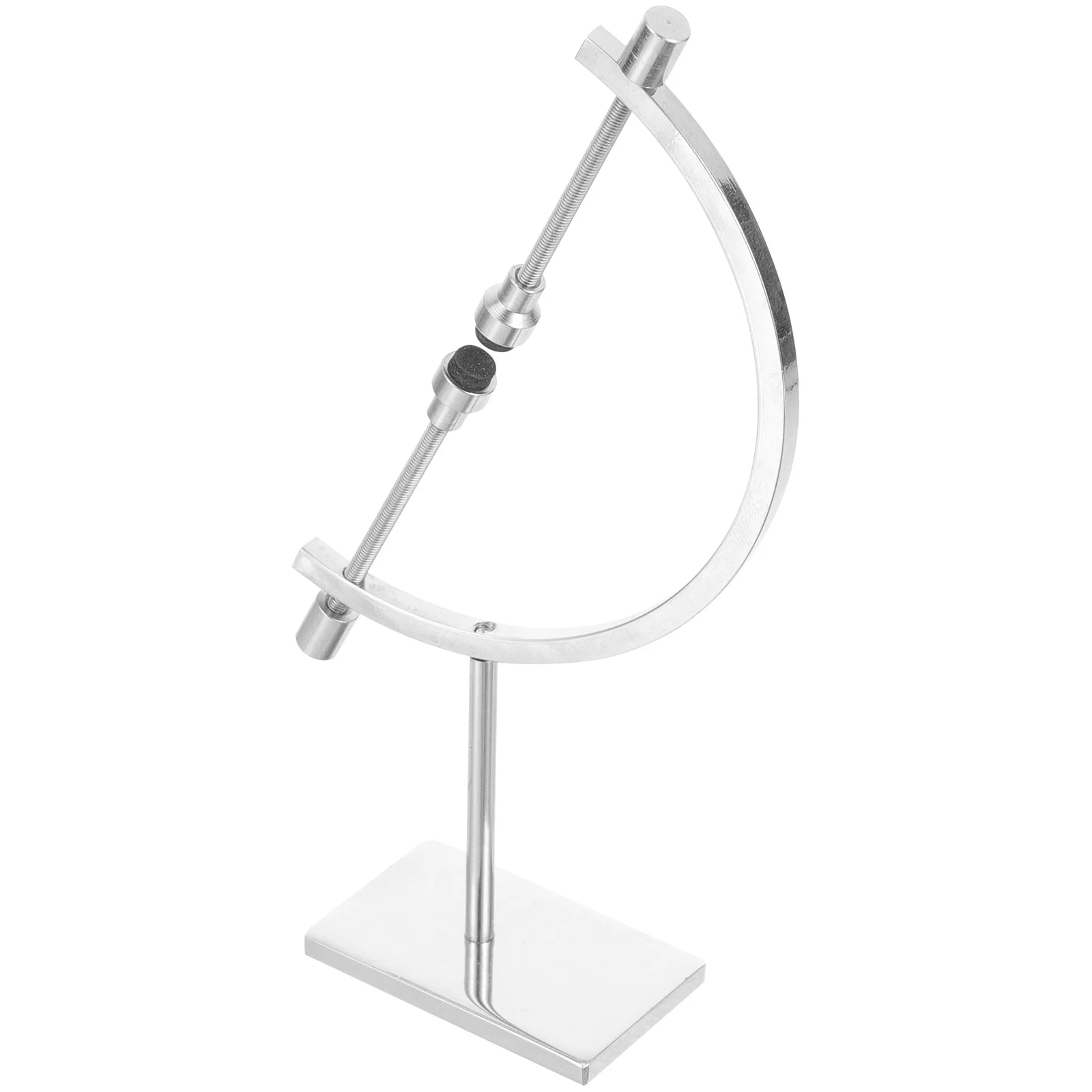 

Decorate Crystal Ball Stand Globe Clear Mini Display Easel Holder Stainless Steel