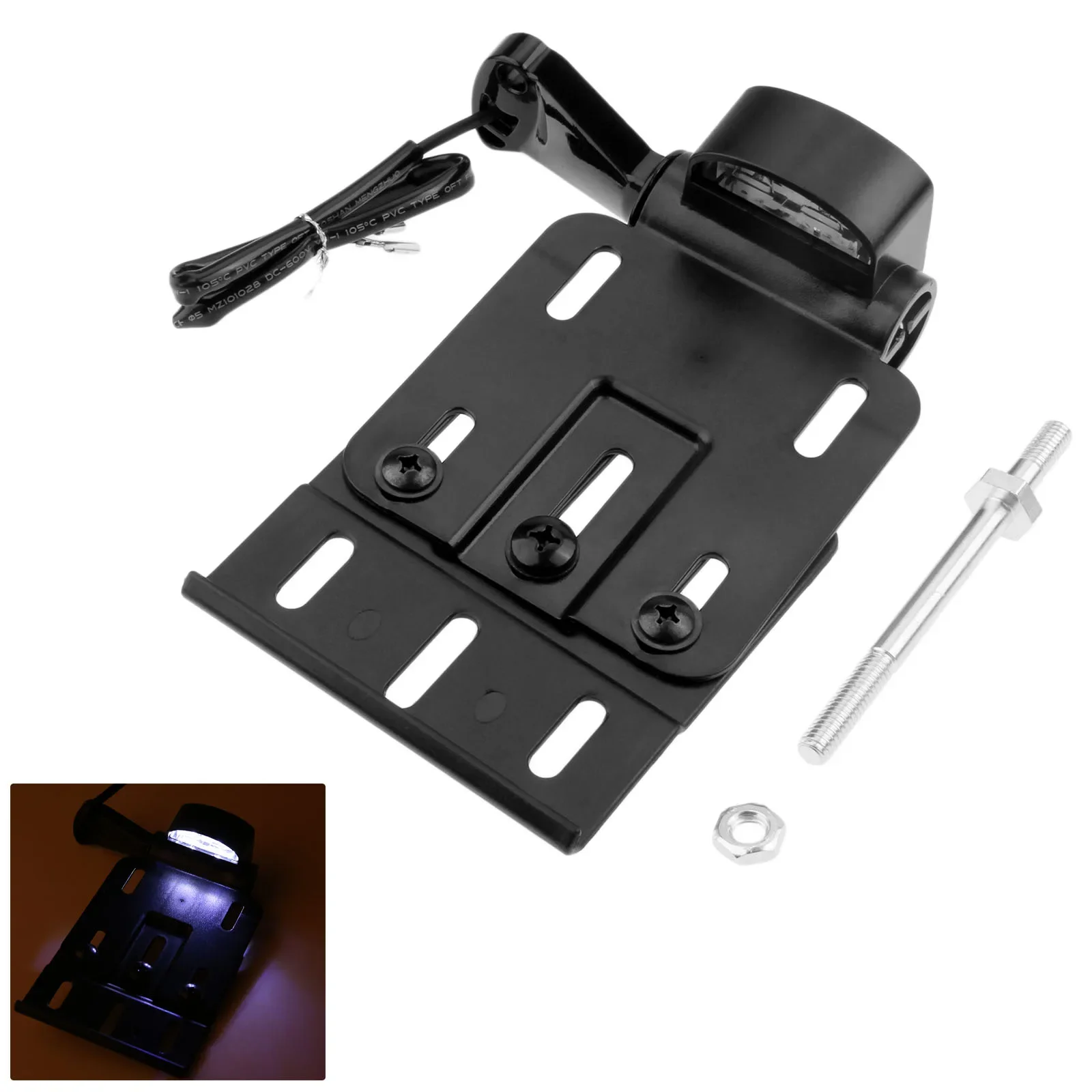 

1pc LED License Plate Light Frame Cover Holder Bracket Fit for Sportster 883 1200 48 2004-2016 Motorcycle Mount Bracket